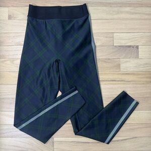 Ultracor Green Blue Tartan Plaid Side Stitch Leggings Women X-Small USA